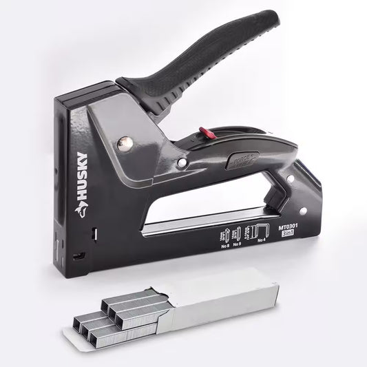 Metal Staple Gun Set with 1000-Pieces 3/8 In. Staple
