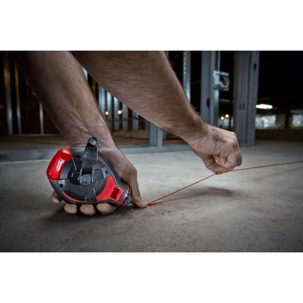 100 Ft. Bold Line Chalk Reel Kit with Red Chalk and 7 In. Rafter Square