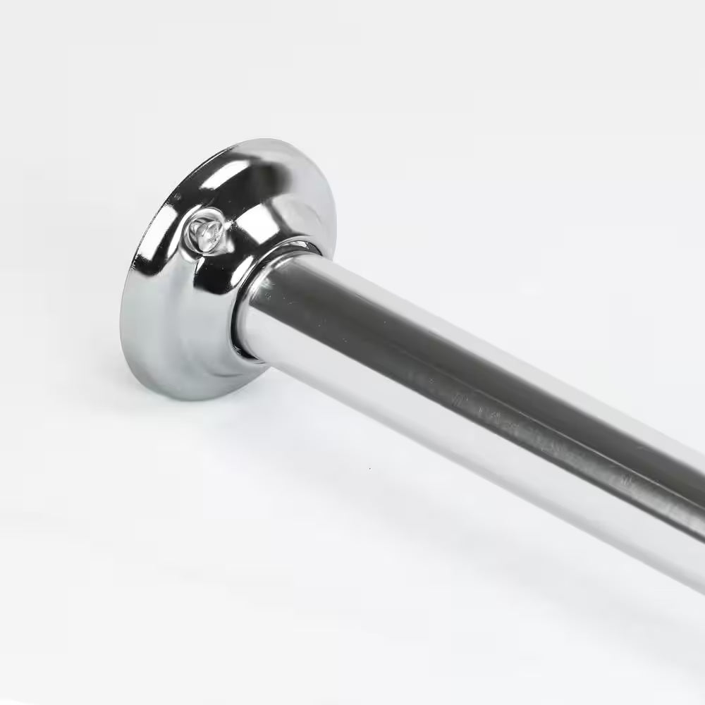 Builders 60 In. Aluminum Shower Curtain Rod in Chrome