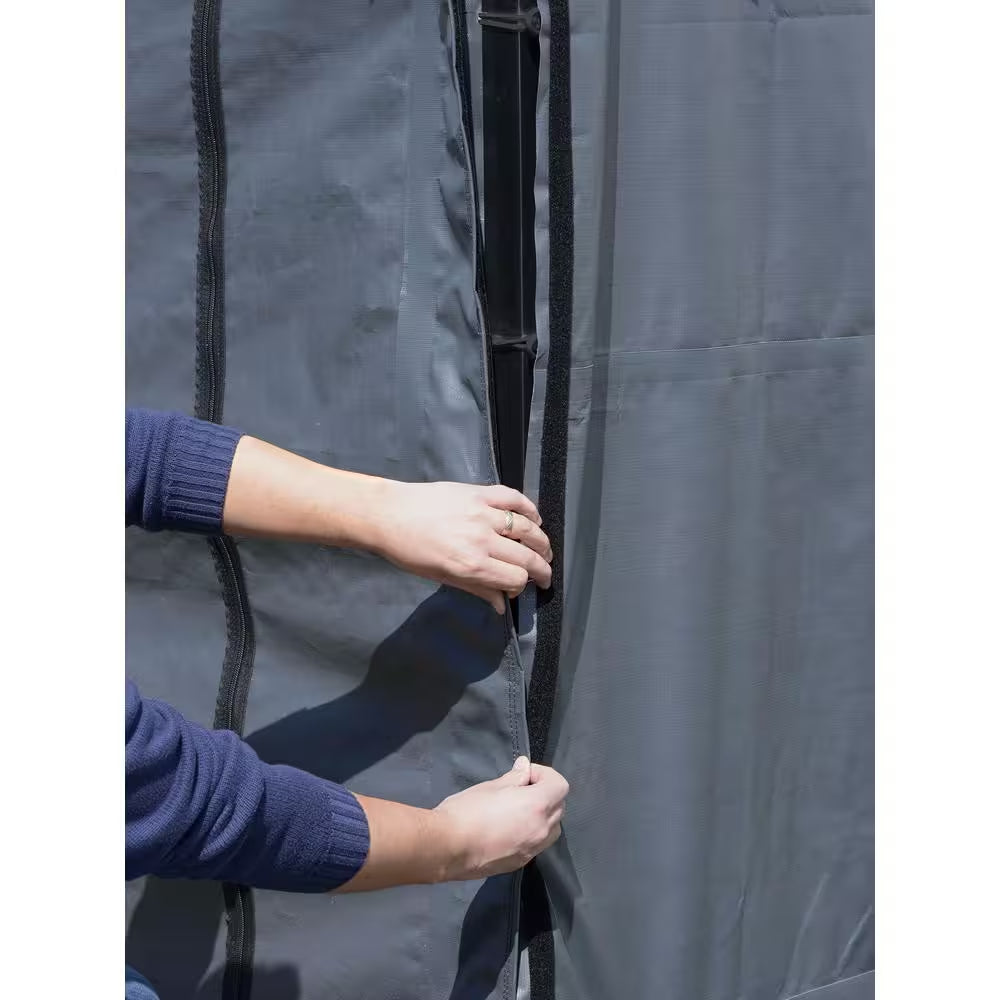 10 Ft. W X 15 Ft. D Enclosure Kit for Carport with Convenient Drive-Through Access and Heat-Sealed Seams