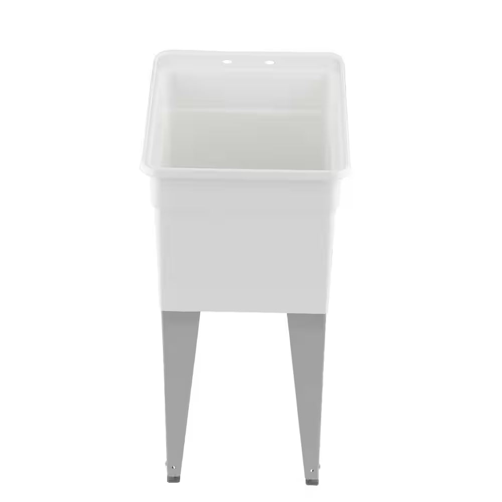 18 In. X 24 In. Plastic Utilatub Single Laundry Tub in White