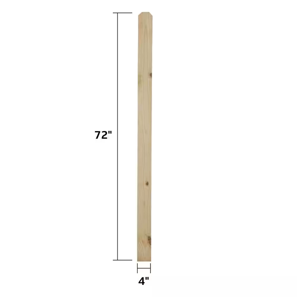 1/2 In. X 4 In. X 6 Ft. Dog Ear Brazilian Pine Fence Picket (12-Pack)