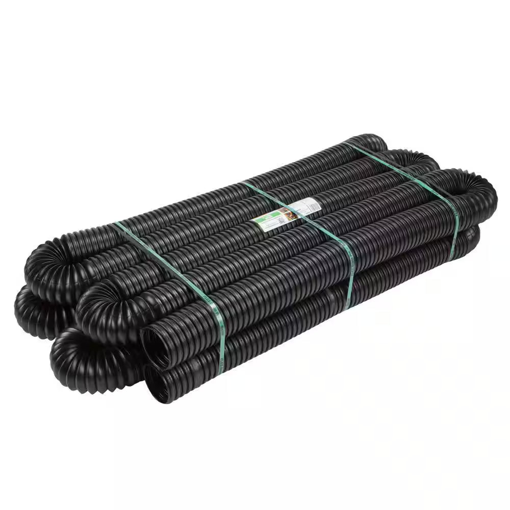 Flex Drain Pro 4 In. X 50 Ft. High Density Polyethylene Solid Drain Pipe