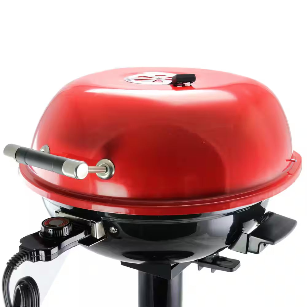 15 In. Electric Barbecue Grill in Red