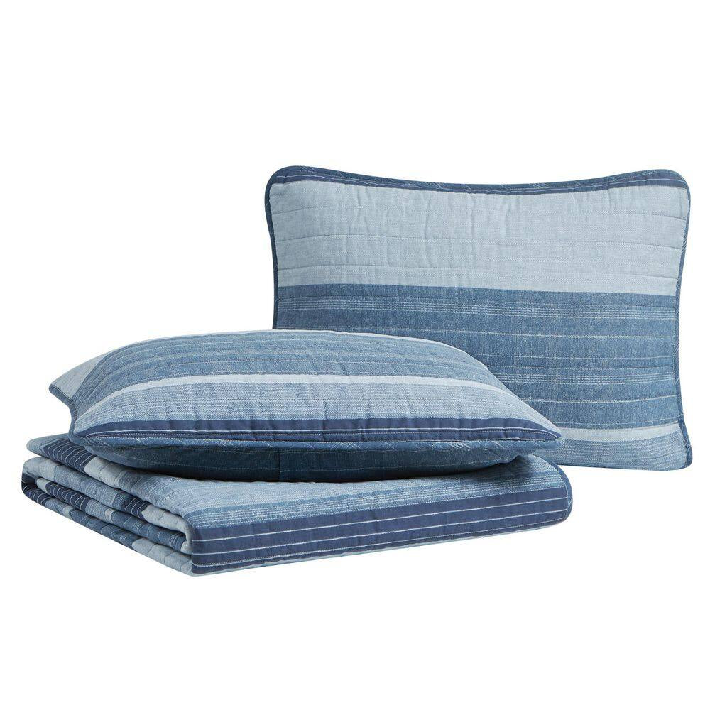 Ridgeport 2-Piece Blue Cotton Twin Quilt Set