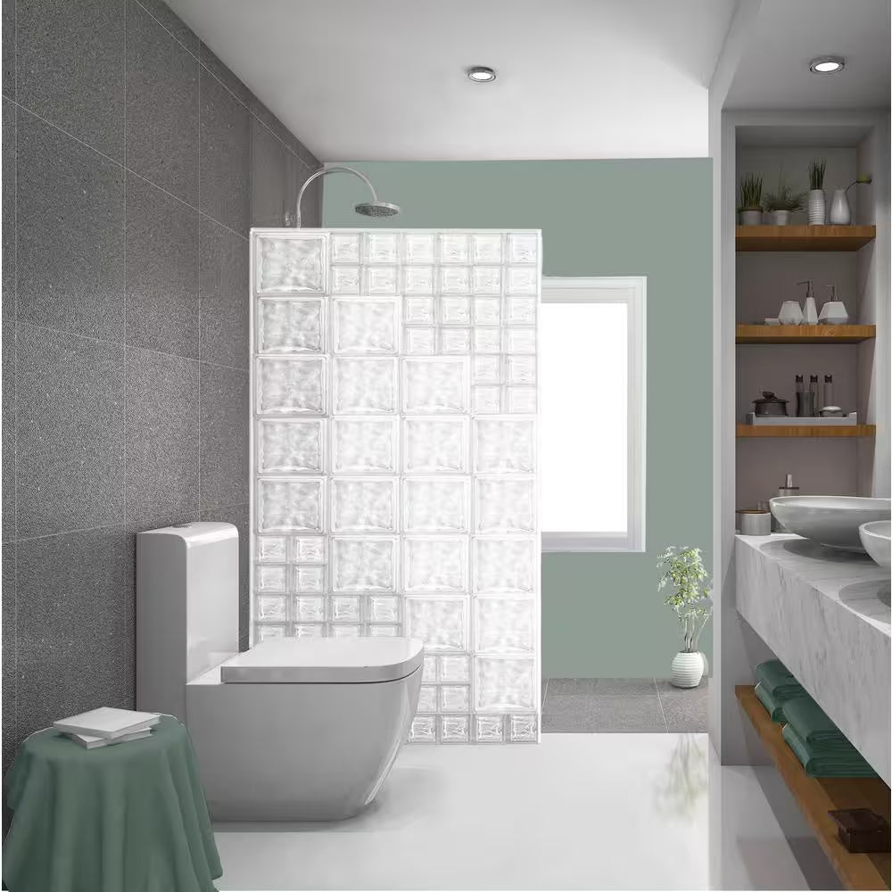 Nubio 4 In. Thick Series 12 In. X 12 In. X 4 In. (3-Pack) Wave Pattern Glass Block (Actual 11.75 X 11.75 X 3.88 In.)