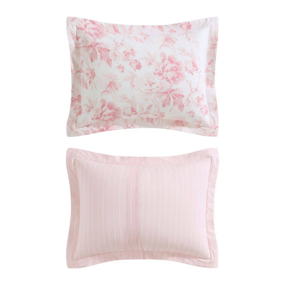 Anja Textured Toile 2-Piece Pink Cotton Twin Comforter Set