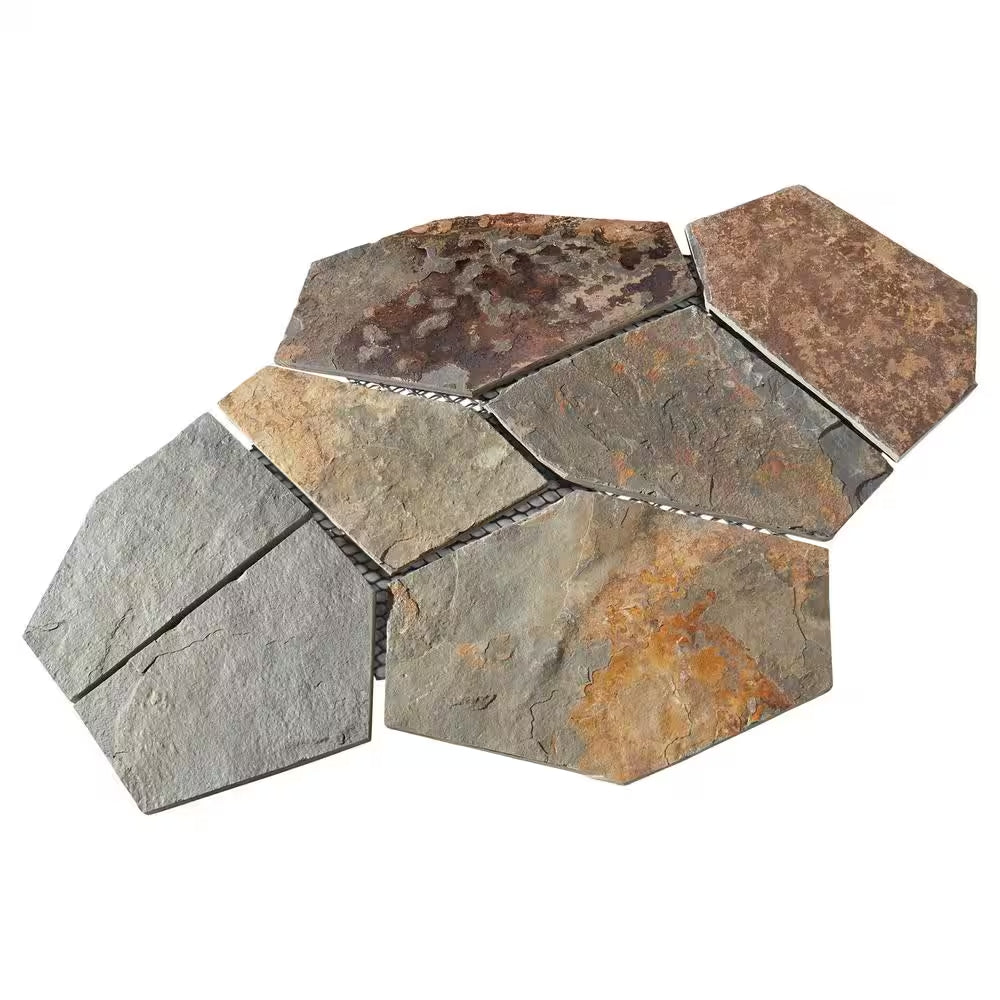 Natural Stone Collection Mongolian Spring 12 In. X 24 In. Slate Flagstone Floor and Wall Tile (13.5 Sq. Ft. / Case)