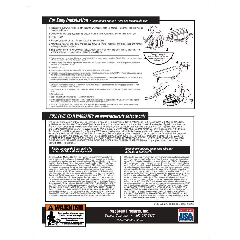 25 In. X 4 In. Polyethylene Rectangular Low Profile Window Well Cover