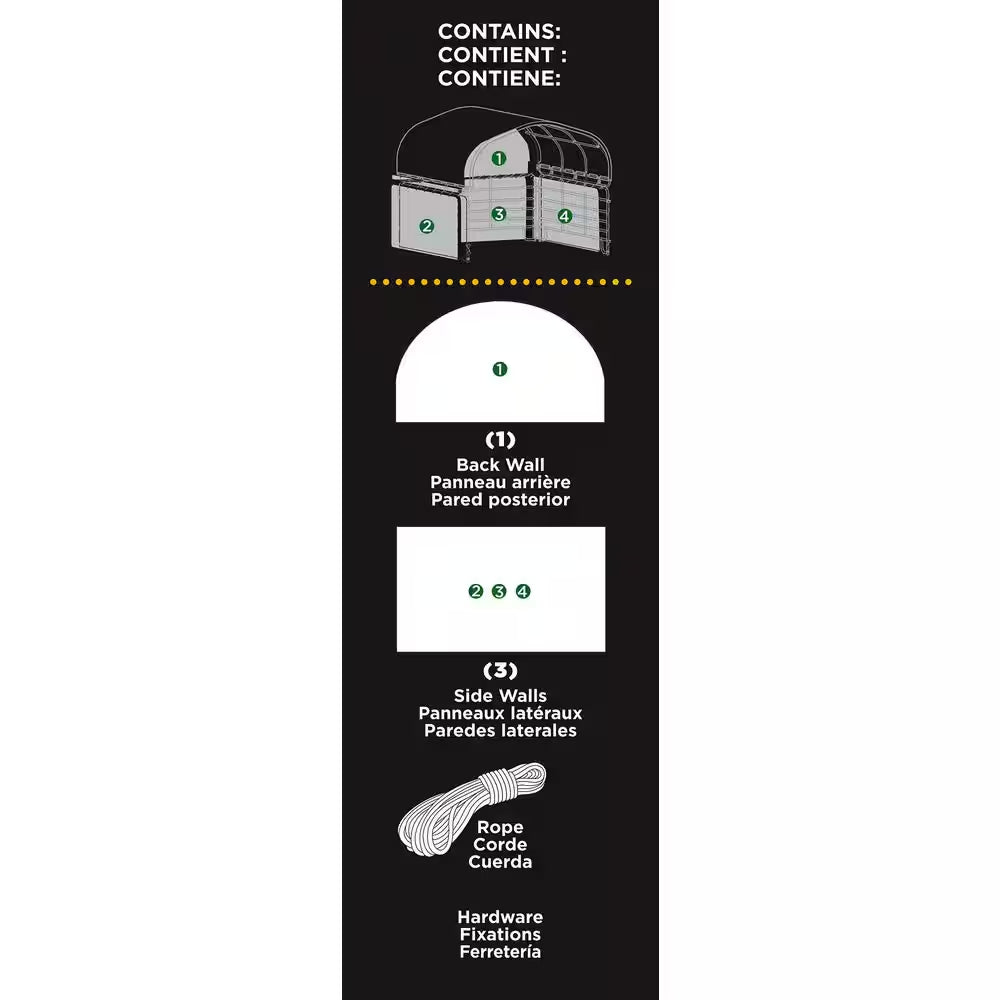 12 Ft. D X 12 Ft. W Enclosure Kit for Corral Shelter in Green with Uv-Treated, Heat-Sealed Panels