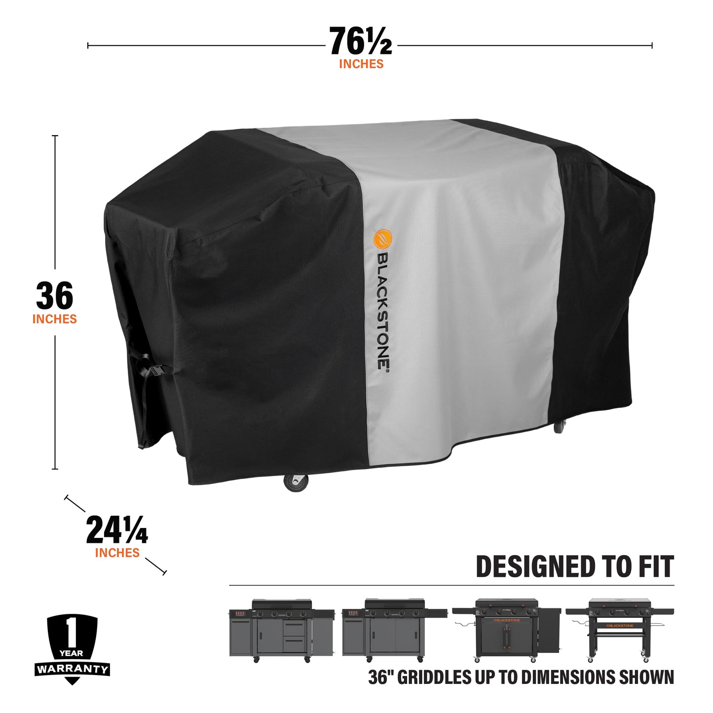 36" Culinary Griddle with Hood 76.6-In W X 36-In H Black Flat Top Grill Cover