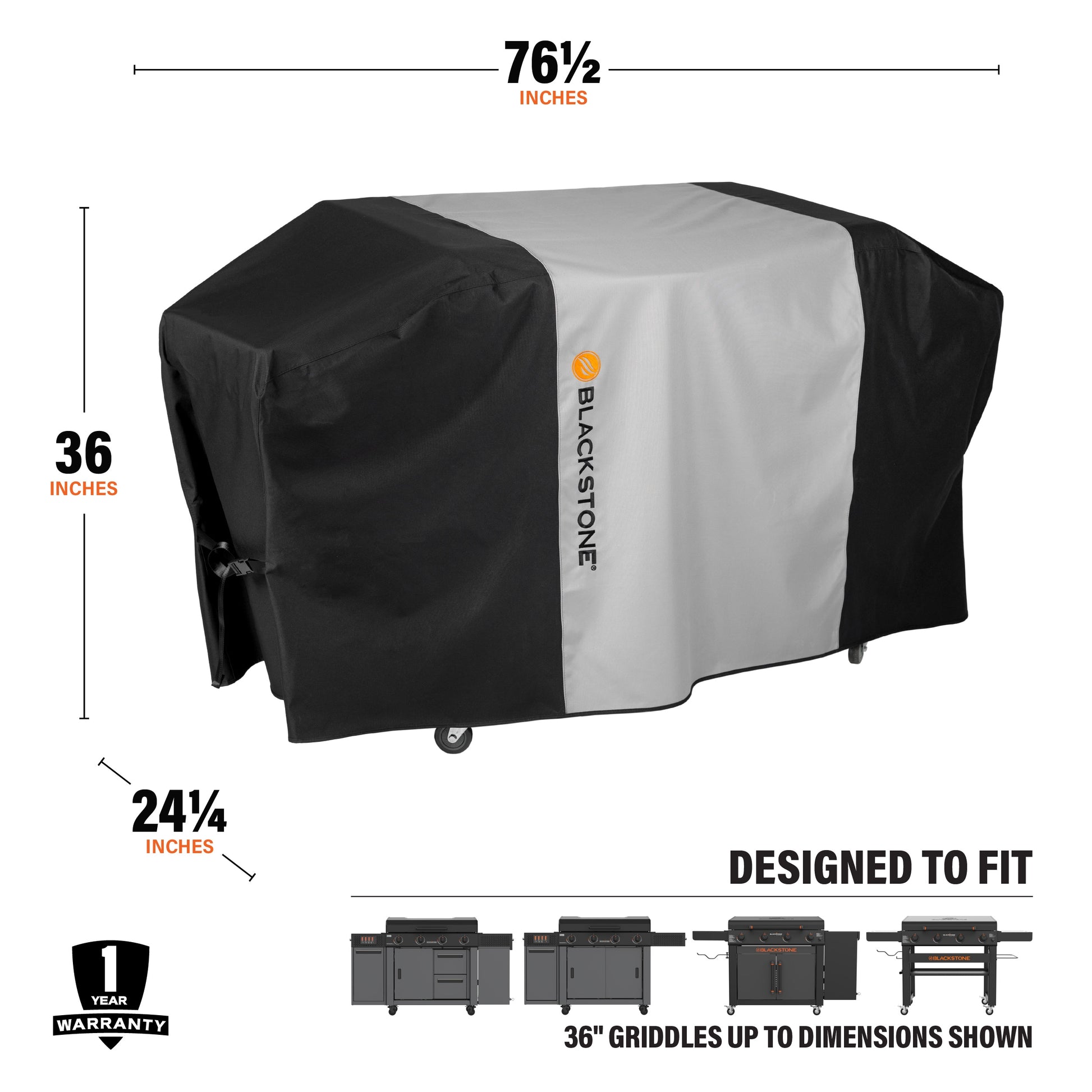 36" Culinary Griddle with Hood 76.6-In W X 36-In H Black Flat Top Grill Cover