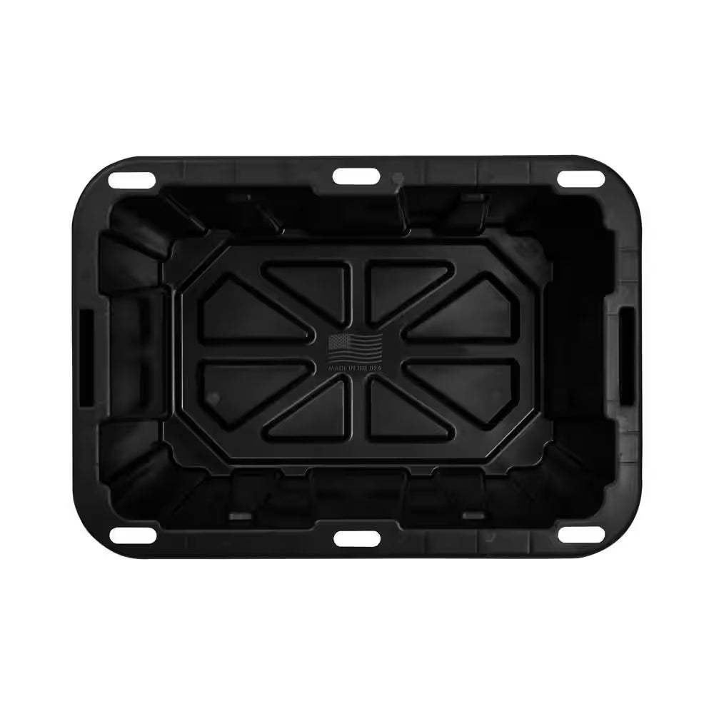 7 Gal. Tough Storage Tote in Black with Yellow Lid