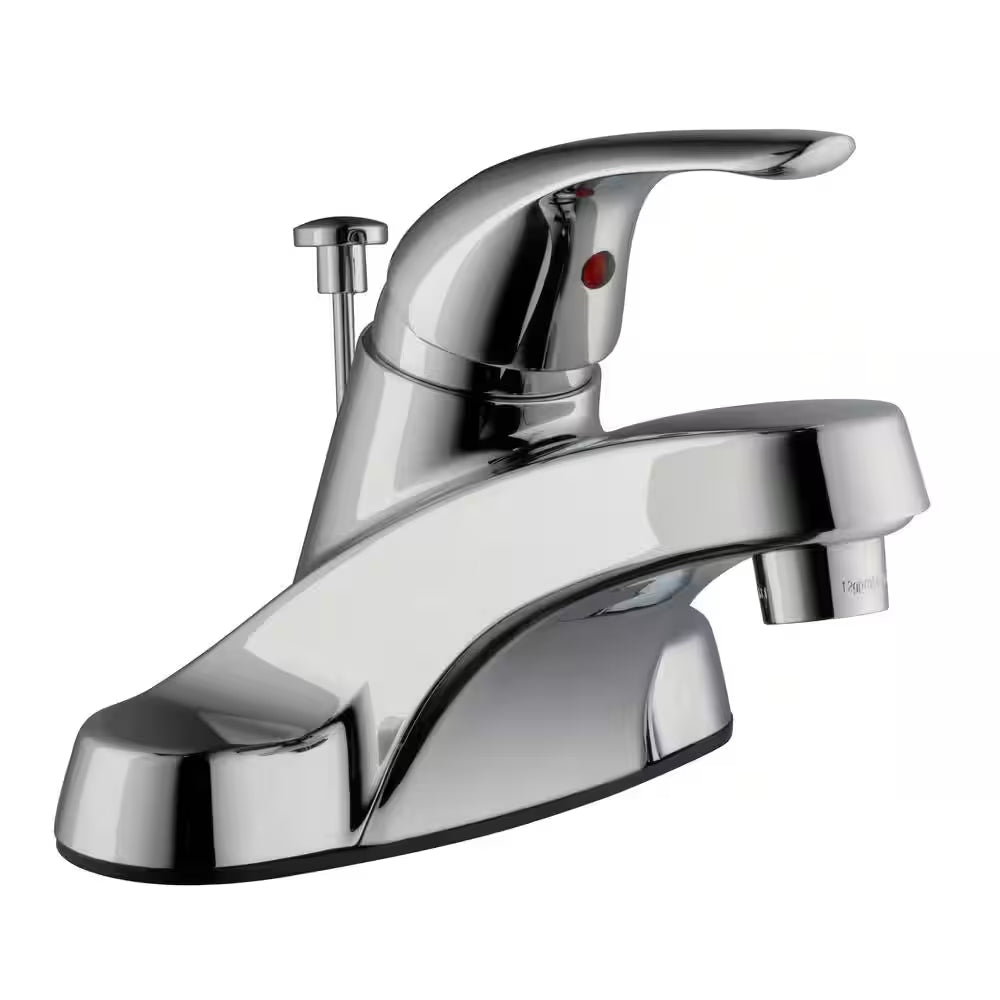 Aragon 4 In. Centerset Single-Handle Low-Arc Bathroom Faucet in Polished Chrome
