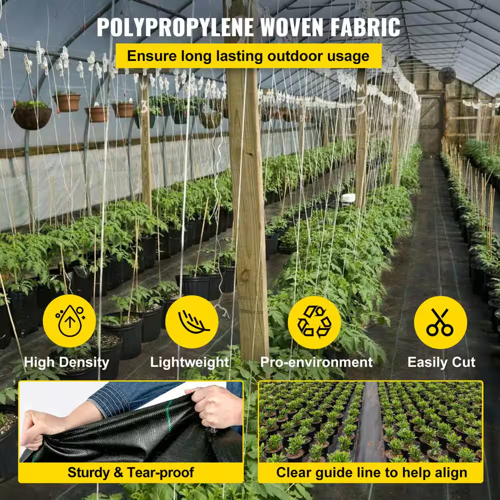 Weed Barrier Fabric Heavy Duty 3 Ft.X300Ft. Woven Weed Blocker Gardening Mat 3.2OZ Garden Geotextile Weed Control Fabric
