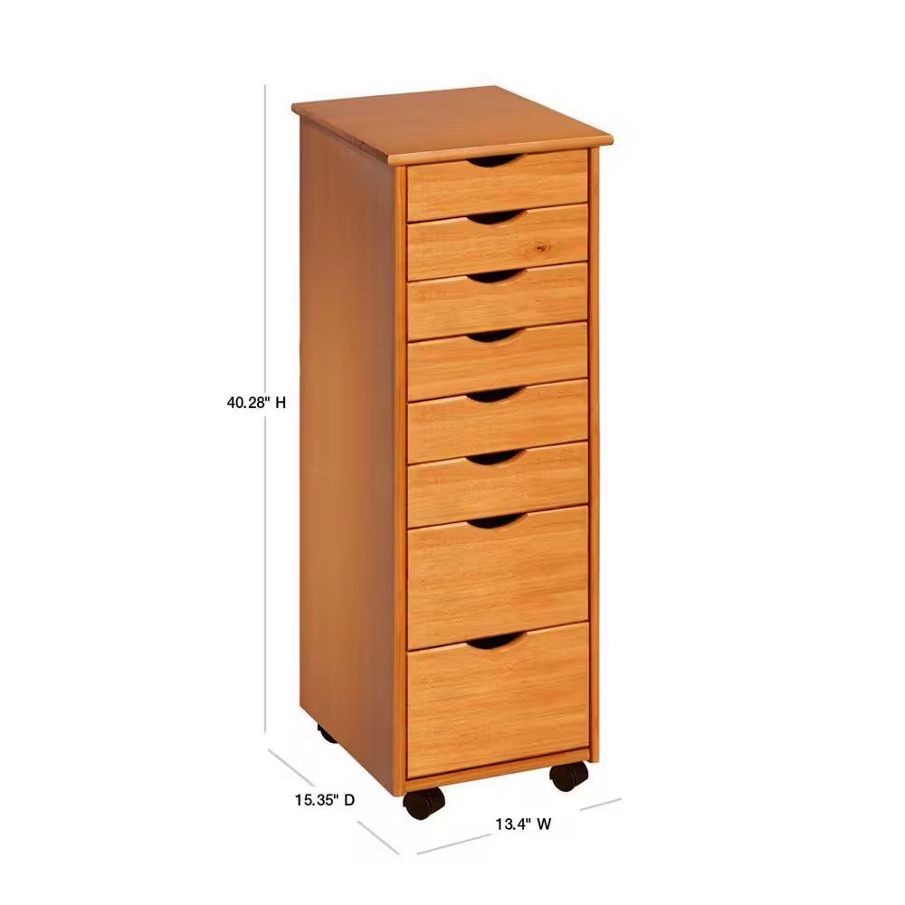 Pine Mobile Storage Roll Cart