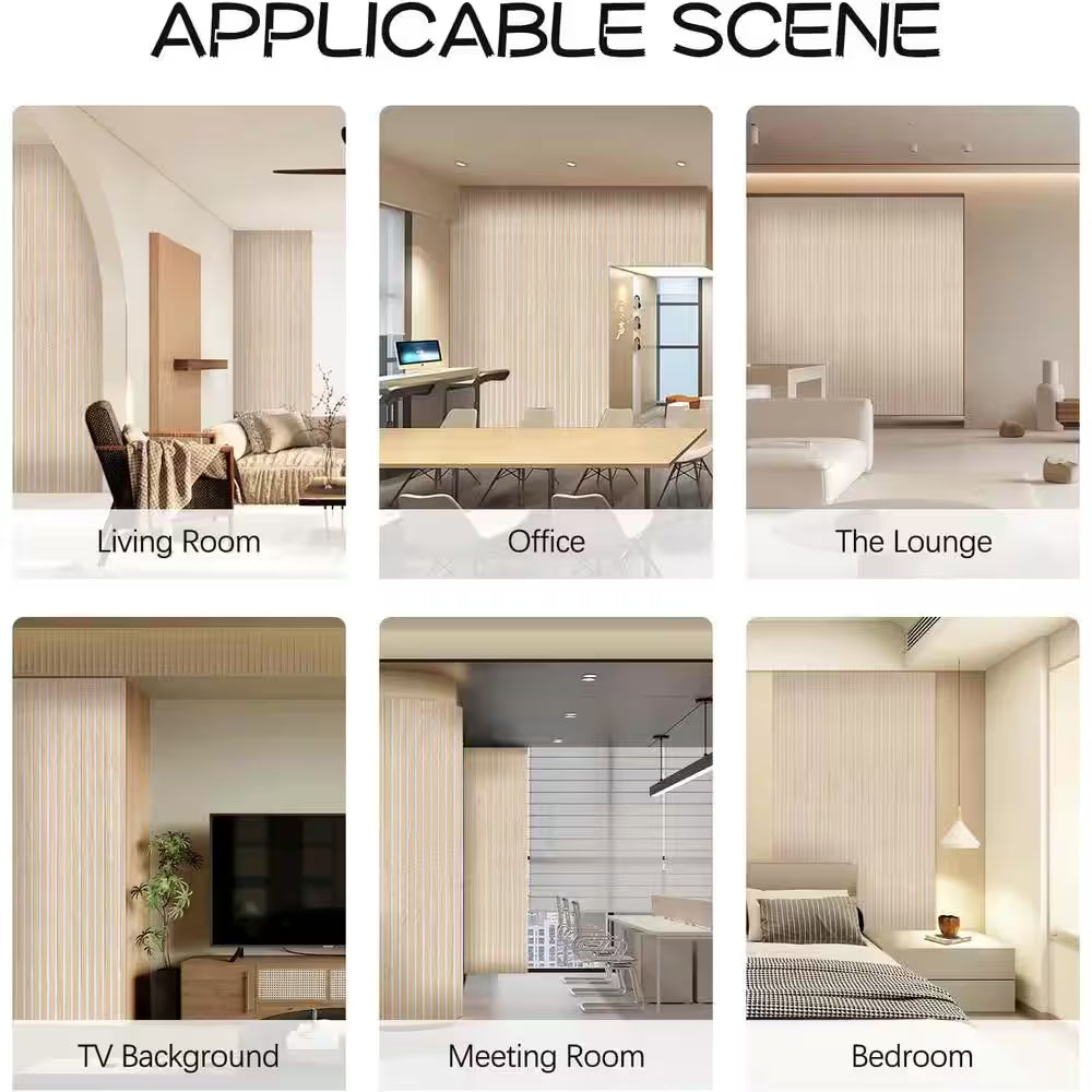 Natural Oak Gray Felt 0.8 In. X 1 Ft. X 8 Ft. Yellow Wood Slat Acoustic Panels, MDF Decorative Wall Paneling (2 Piece)