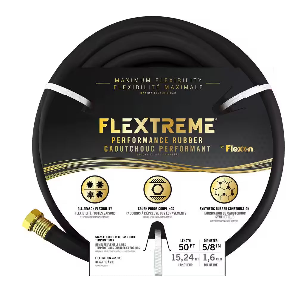 Flextreme 5/8 In. Dia X 50 Ft. Black Performance Rubber Garden Hose