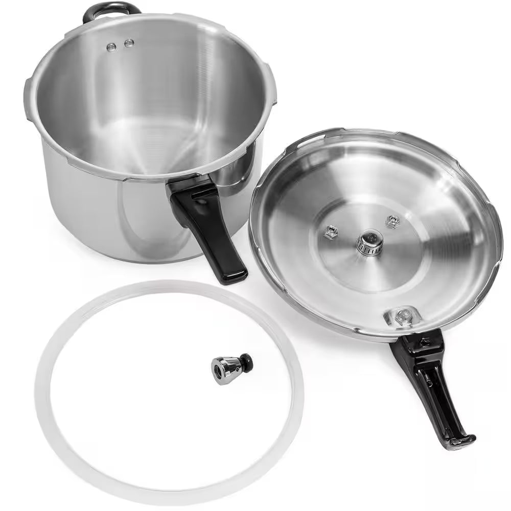 8 Qt. Aluminum Stovetop Pressure Cooker Pot with Steam Release Valve