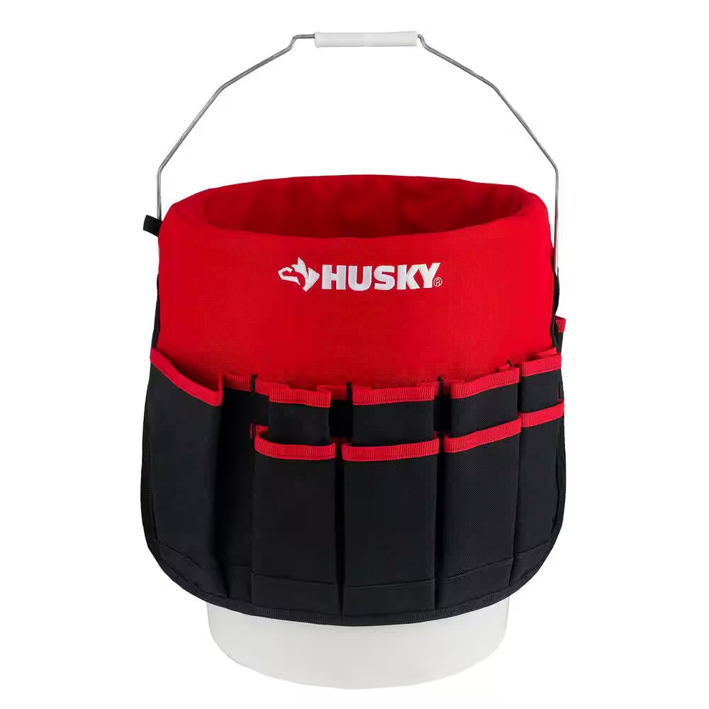 12 In. 30 Pocket Heavy Duty Bucket Jockey 5 Gallon In-Bucket Storage Tool Bag