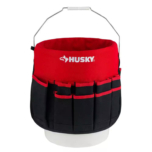12 In. 30 Pocket Heavy Duty Bucket Jockey 5 Gallon In-Bucket Storage Tool Bag