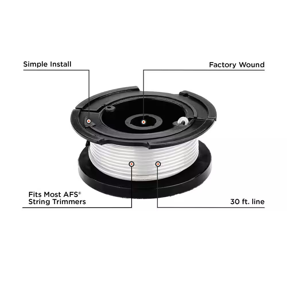 0.065 In. X 30 Ft. Replacement Single Line Automatic Feed Spool AFS for Electric String Grass Trimmer/Lawn Edger/Mower