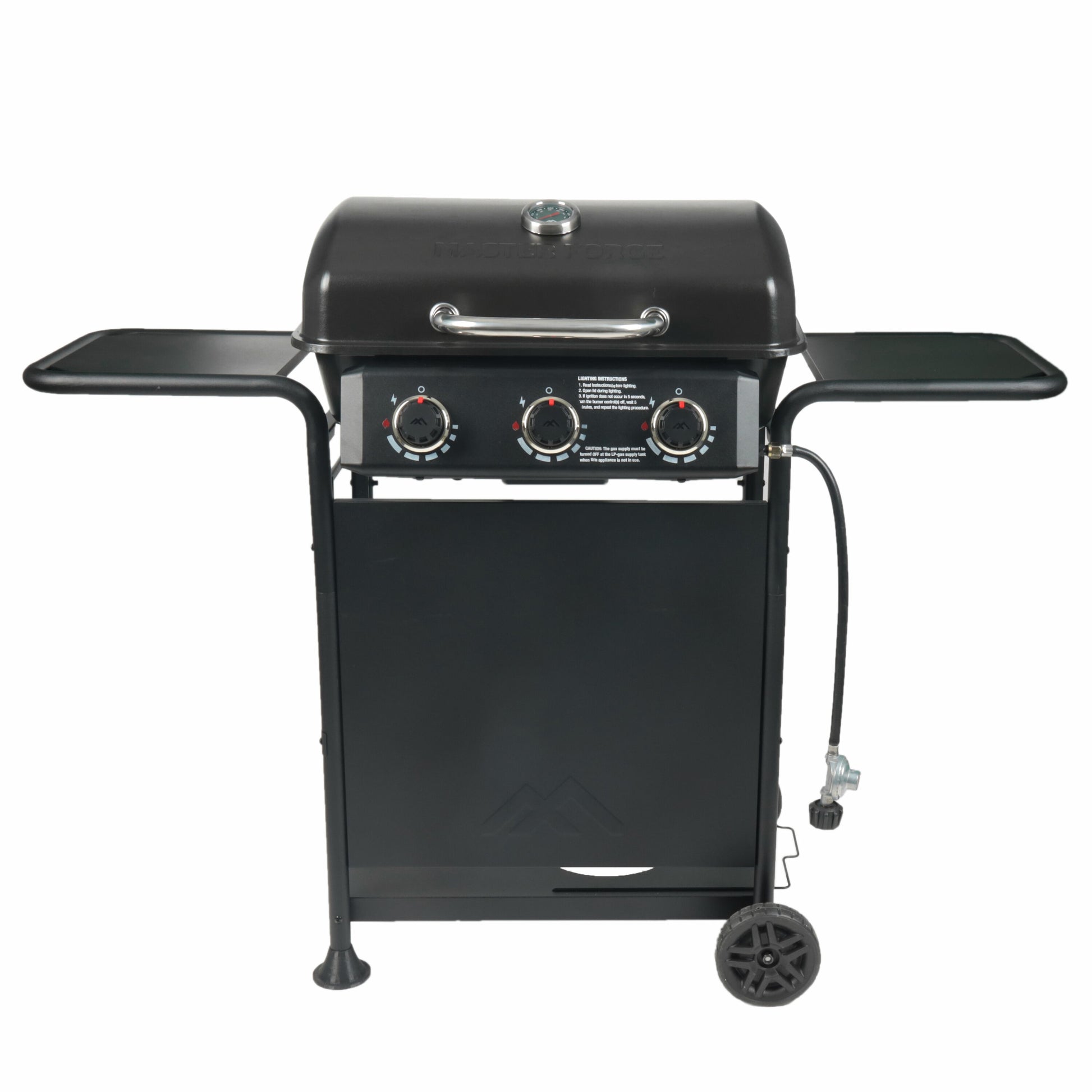 Large 550-Sq.In Black 3 -Burner Liquid Propane Gas Grill