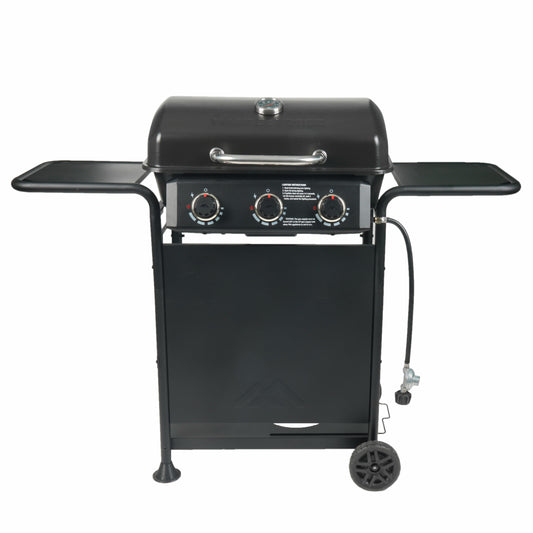 Large 550-Sq.In Black 3 -Burner Liquid Propane Gas Grill