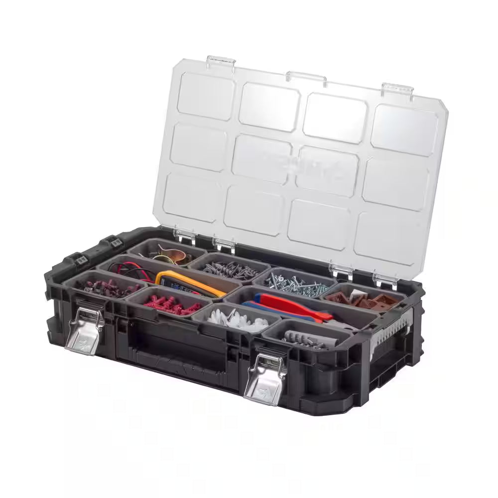 Connect Stackable Portable Heavy Duty Lightweight 10-Compartment Small Tool and Parts Organizer