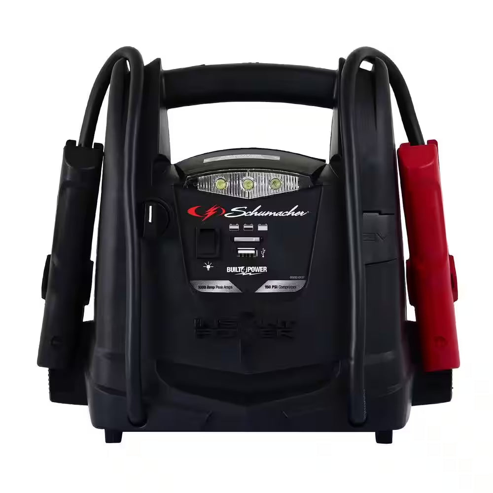 Automotive 12 Volt 1000 Amp Jump Starter and Portable Power Station with Air Compressor