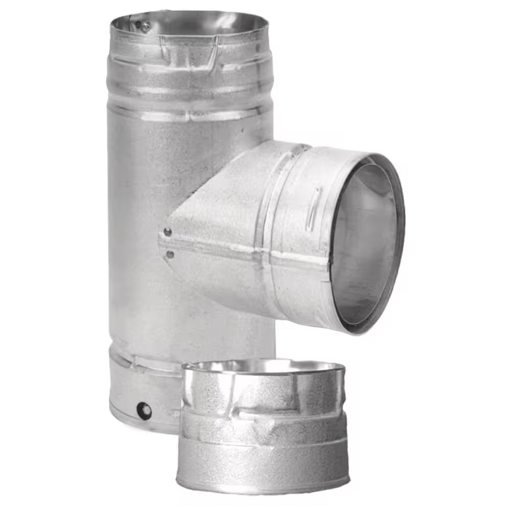 Pelletvent for Multi-Fuel 3In. Diameter Single Tee with Clean-Out Tee Cap