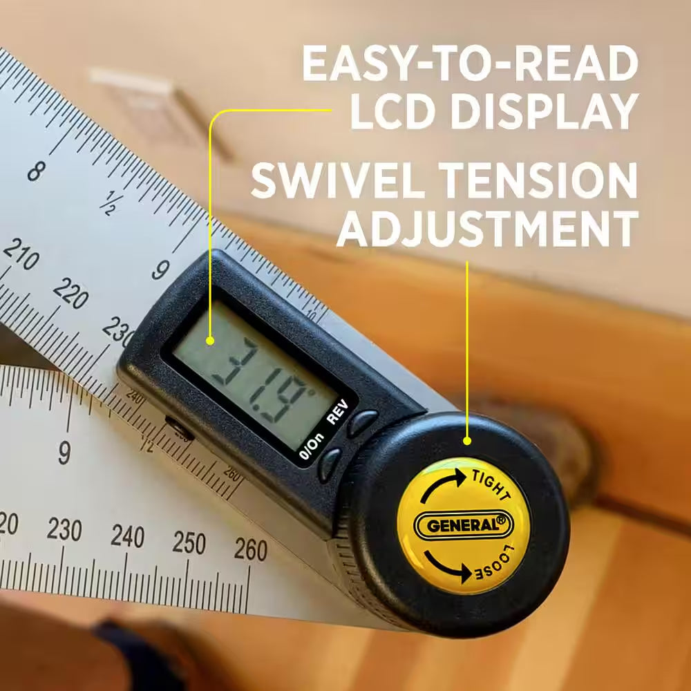 5 In. Digital Reversible Angle Finder with Angle Lock and Large LCD Readout