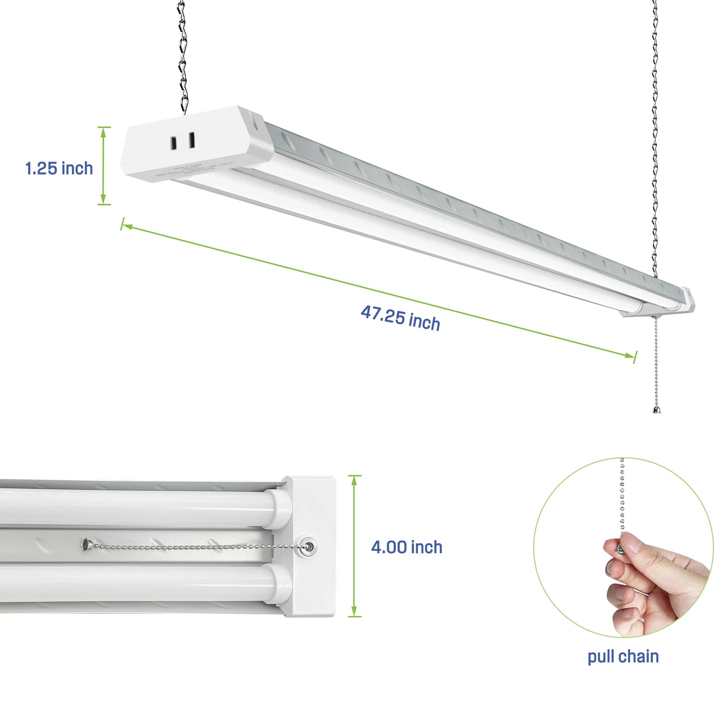 4-Ft 4500 Lumens Gray Daylight LED Linear Garage Shop Light