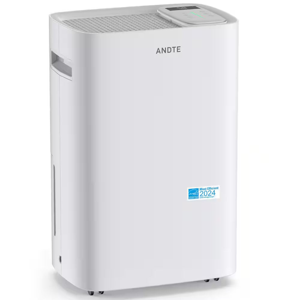 80 Pt. 5500 Sq. Ft. Dehumidifier In. White with Bucket and Drain Hose for Basement, Garage and Damp Rooms ENERGY STAR