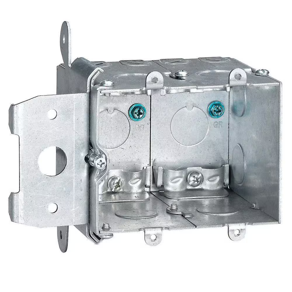 2-Gang 38 Cu. In. New Work Metallic Adjustable Electrical Wall Box (MB238ADJ-3R)