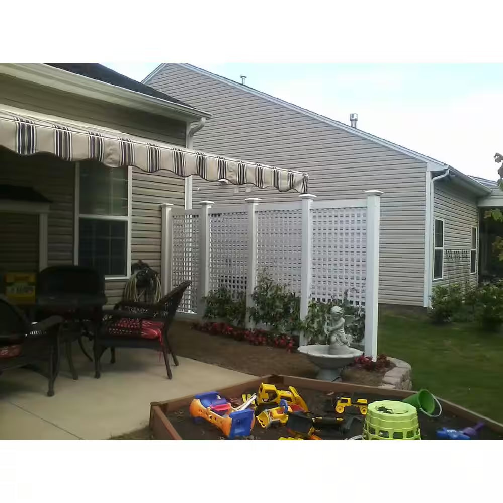 Square 4 Ft. X 32 In. White Vinyl Decorative Screen Panel