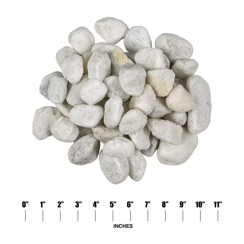 Himalaya White 0.5 Cu. Ft. Bagged Landscape Rock (1 In. to 2 In., Decorative Garden Rocks, 1 Bag/0.5 Cu. Ft.)