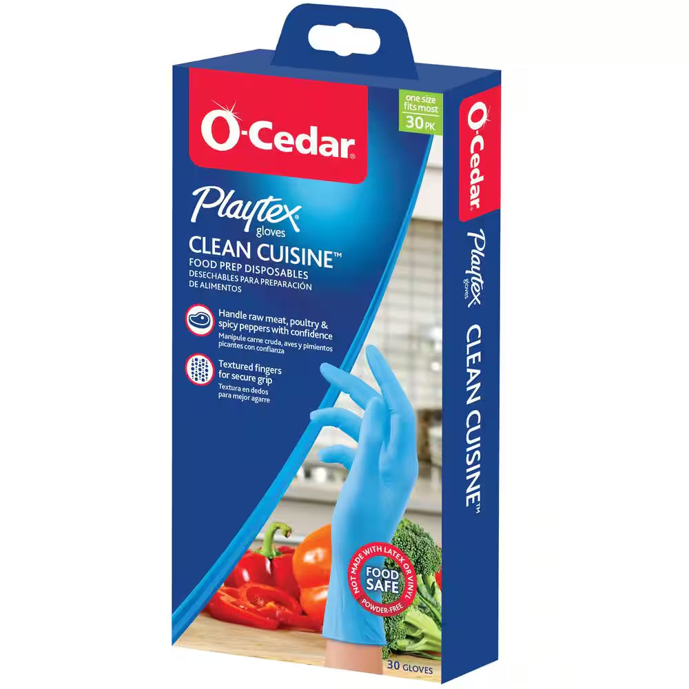 Playtex Clean Cuisine Blue Nitrile Gloves, 1-Size Fits Most (30-Pack)