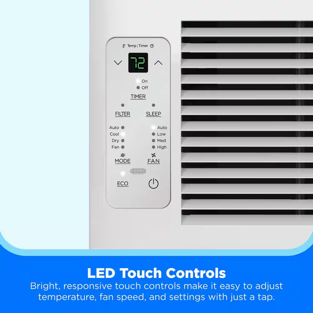 6,000 BTU Window AC Cools up to 250 Sq. Ft. with Remote, Sleep Mode, Timer, Drain Hose and Wi-Fi in White