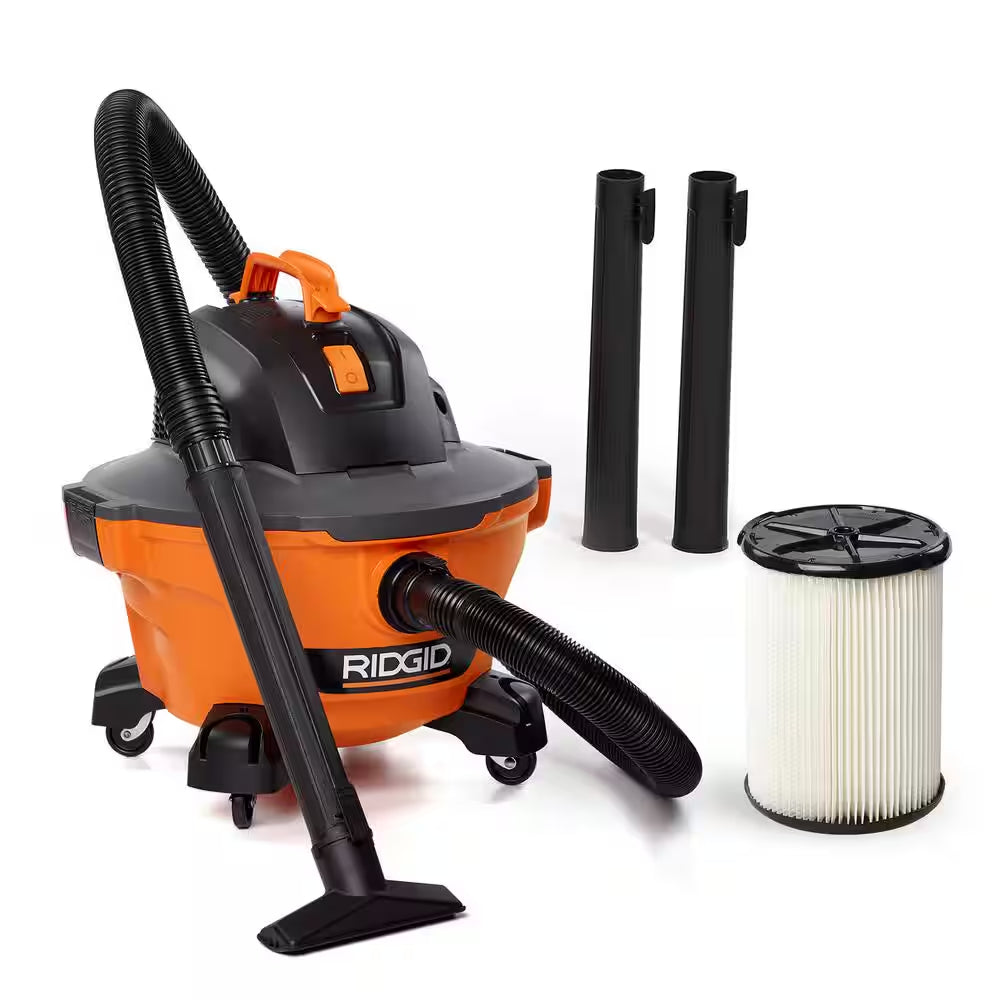 6 Gal. 3.5 Peak HP NXT Shop Vacuum Wet Dry Vac with General Debris Filter, Locking Hose and Attachments HD06001