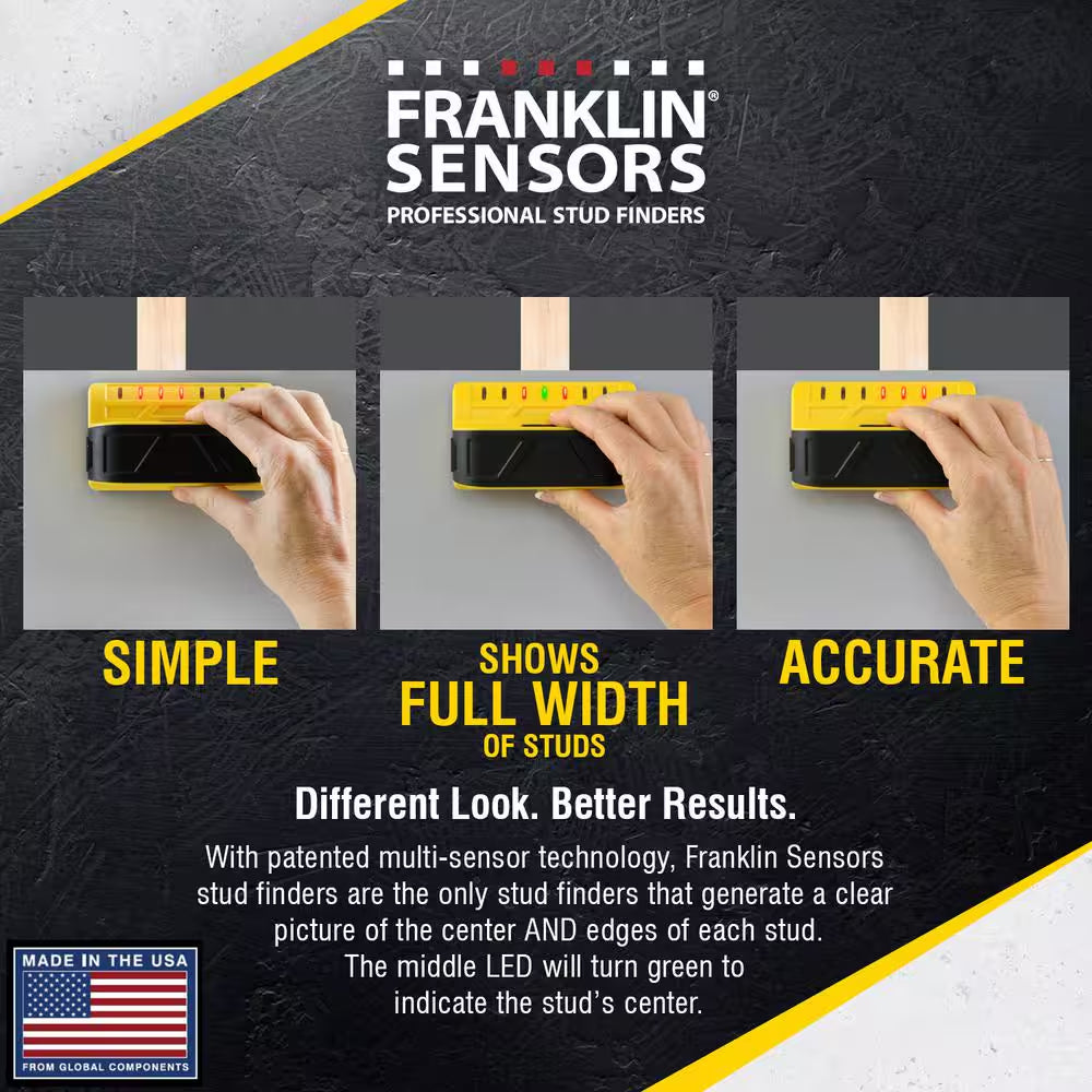 Prosensor M70 Full Width Center and Edge Stud Finder with 7-Sensors, Wood and Metal Stud Detector/Wall Scanner