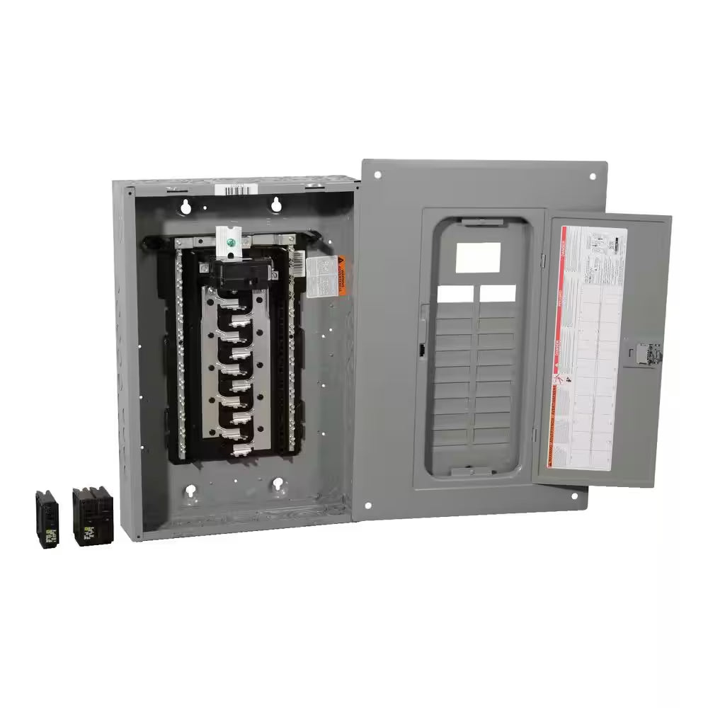 Homeline 100 Amp 20-Space 40-Circuit Indoor Main Breaker Plug-On Neutral Load Center with Cover(Hom2040M100Pcvp)