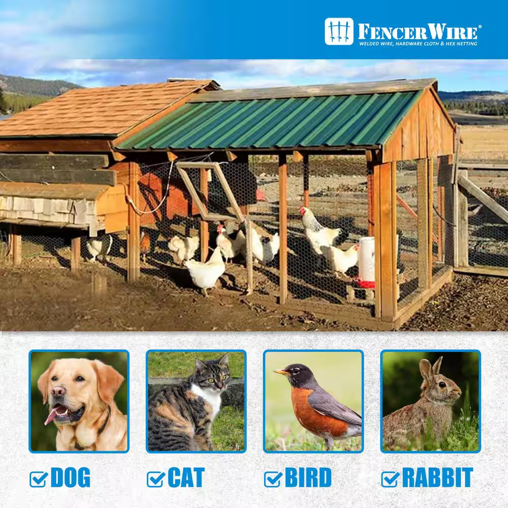 4 Ft. X 150 Ft. 20-Gauge Poultry Netting with 1 In. Mesh