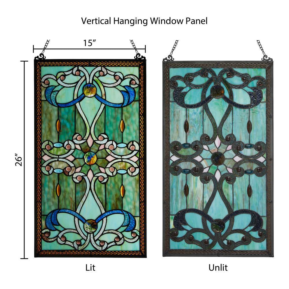 Green Stained Glass Brandi'S Window Panel