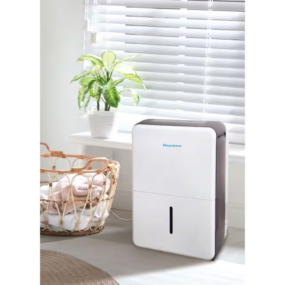22 Pt. 1,500 Sq. Ft. Portable Dehumidifier for Large Rooms in White with Auto-Shutoff and Timer
