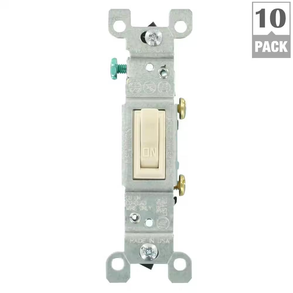 15 Amp Single-Pole Toggle Switch, Light Almond (10-Pack) 1451-2TM