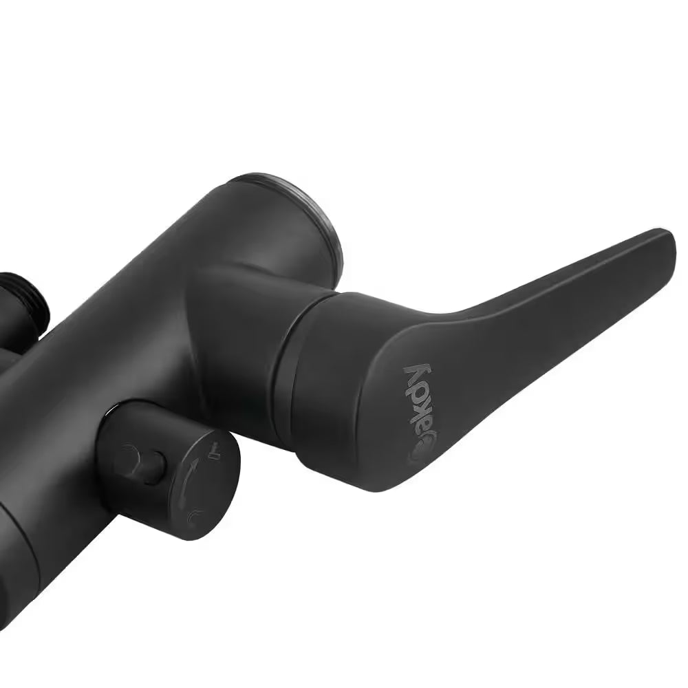 Single-Handle Freestanding Floor Mount Roman Tub Faucet Bathtub Filler with Hand Shower in Matte Black