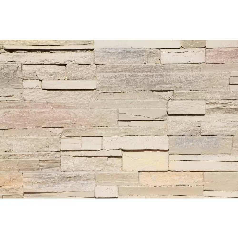 Stack Stone 48 In. X 24.25 In. Polyurethane Interlocking Siding Panel Finished in Khaki Argile