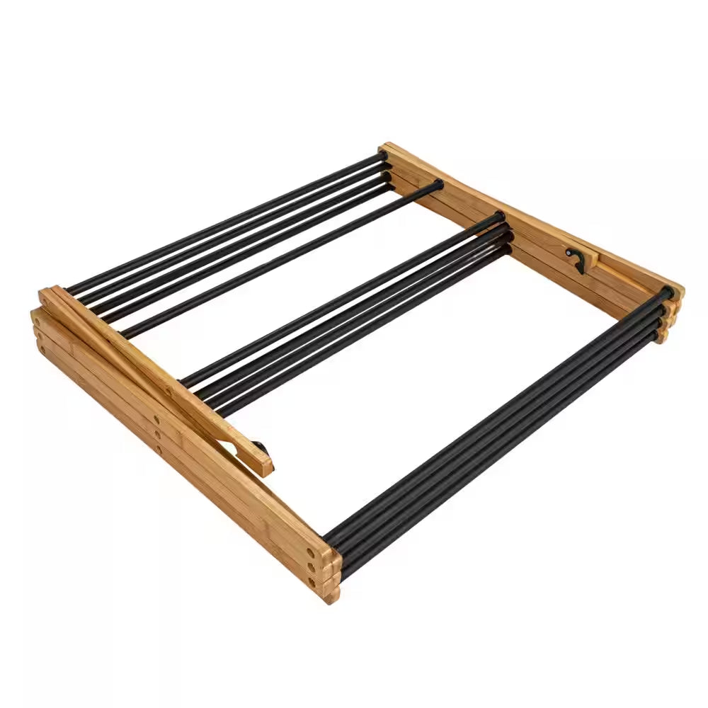 Black 39.37 In. X 14.17 In. X 23.62 In. Bamboo Free Standing Folding Drying Rack