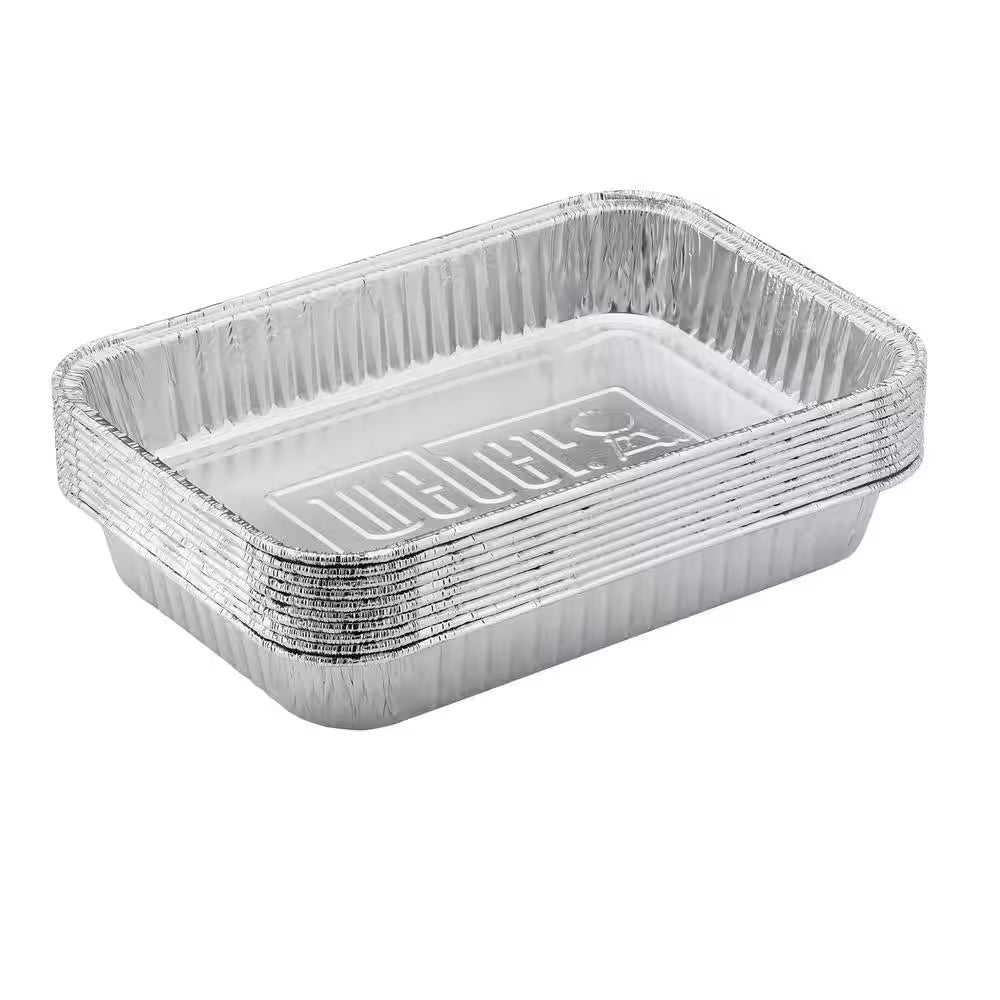 Small Grill Aluminum Disposable Drip Pans (10-Pack)